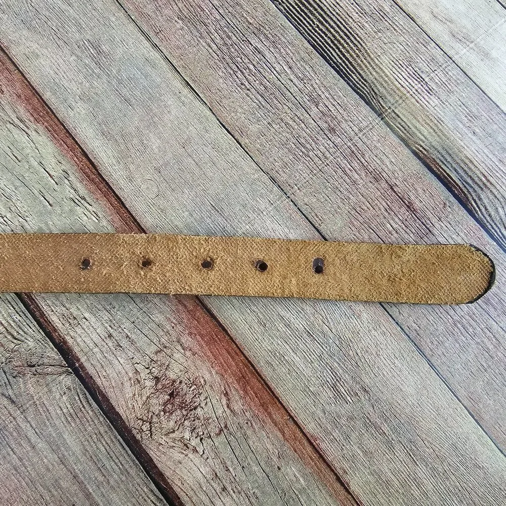 Walker Leather Goods American Cowhide Embossed Basket Weaved Belt Size 36